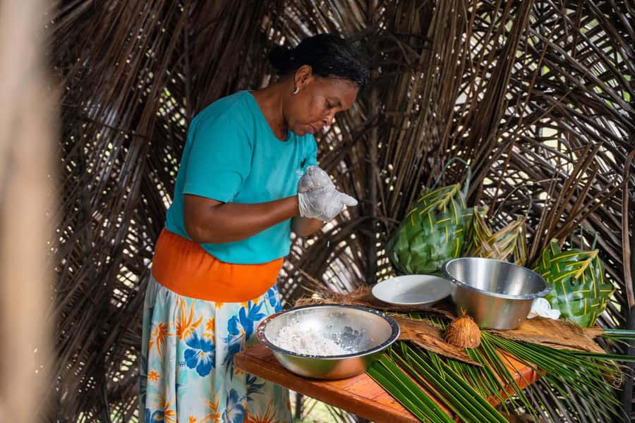 Cap Lazare: Discovery of Seychelles' Traditional Culture - Coconut Preparation Shows Everyday Seychellois Skill