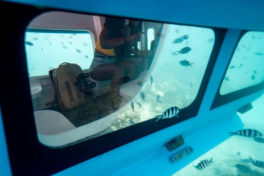 Eden Island: Semi-Submarine Tour in St. Anne Marine Park - The upper deck ride toward Saint-Anne Marine Park