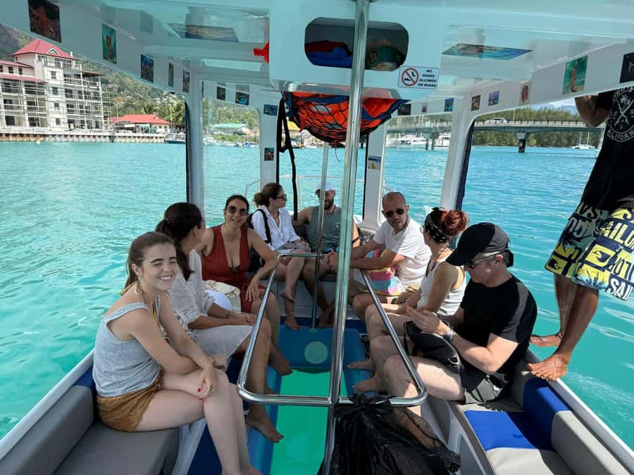 Glassbottom boat & Crystalkayak SteAnneMarinePark Snorkeling - Meeting the giant tortoises